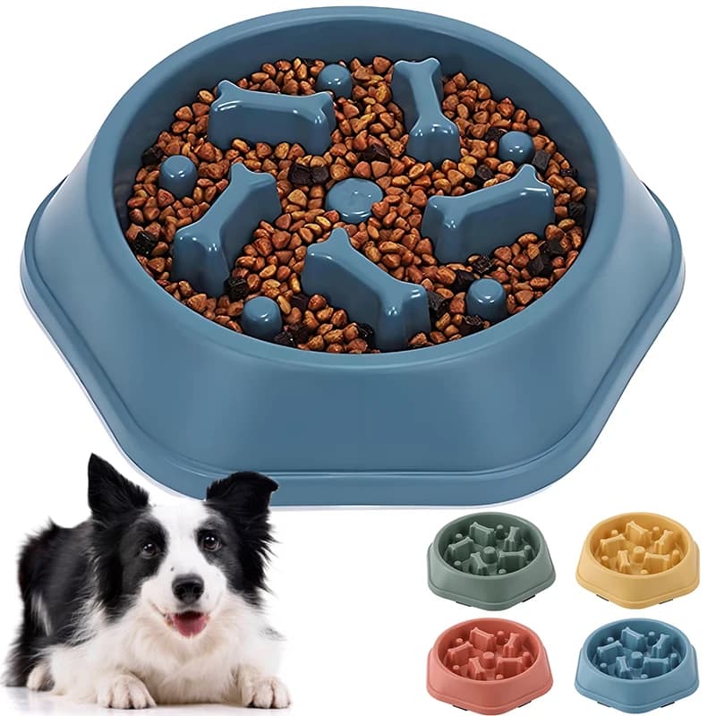 Comedouro lento anti-engasgo AuPet em plástico food-grade — faz cachorro comer 10x mais devagar