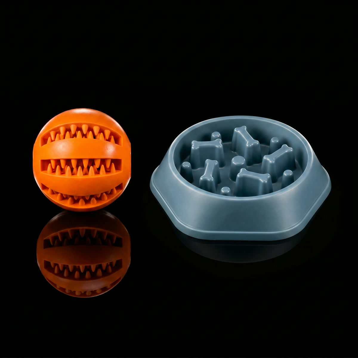 Kit Cachorro Calmo — brinquedo dispenser + comedouro lento